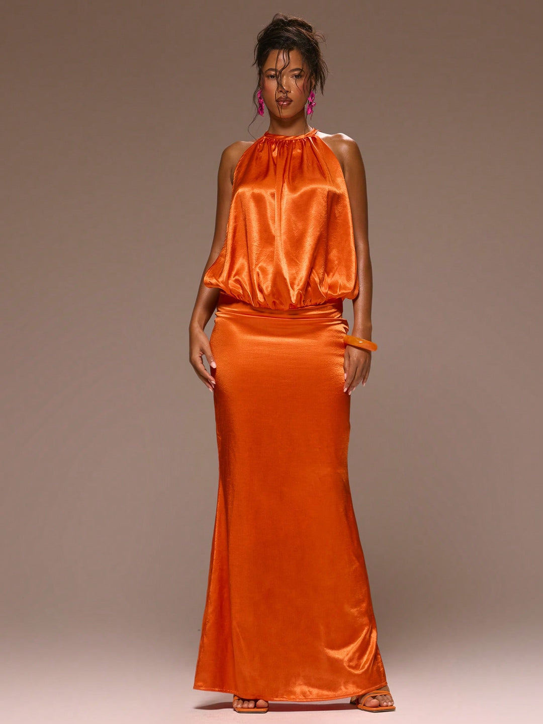 Rochie maxi SHEIN, portocaliu