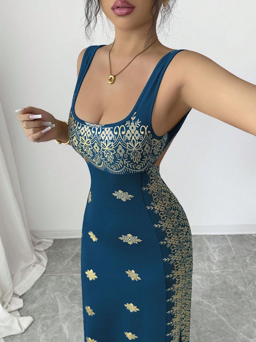 Rochie maxi SHEIN, verde