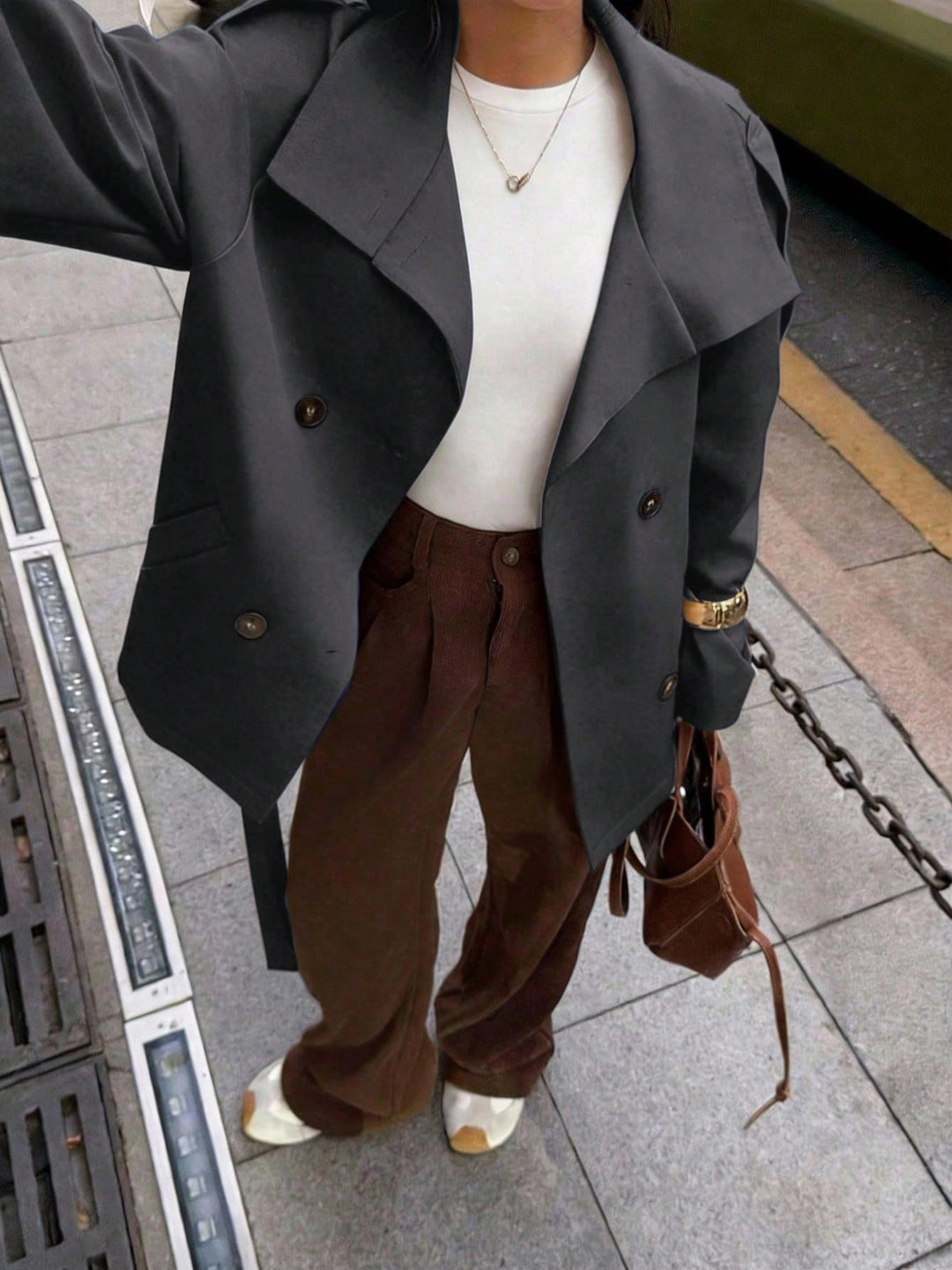 Trench SHEIN, gri