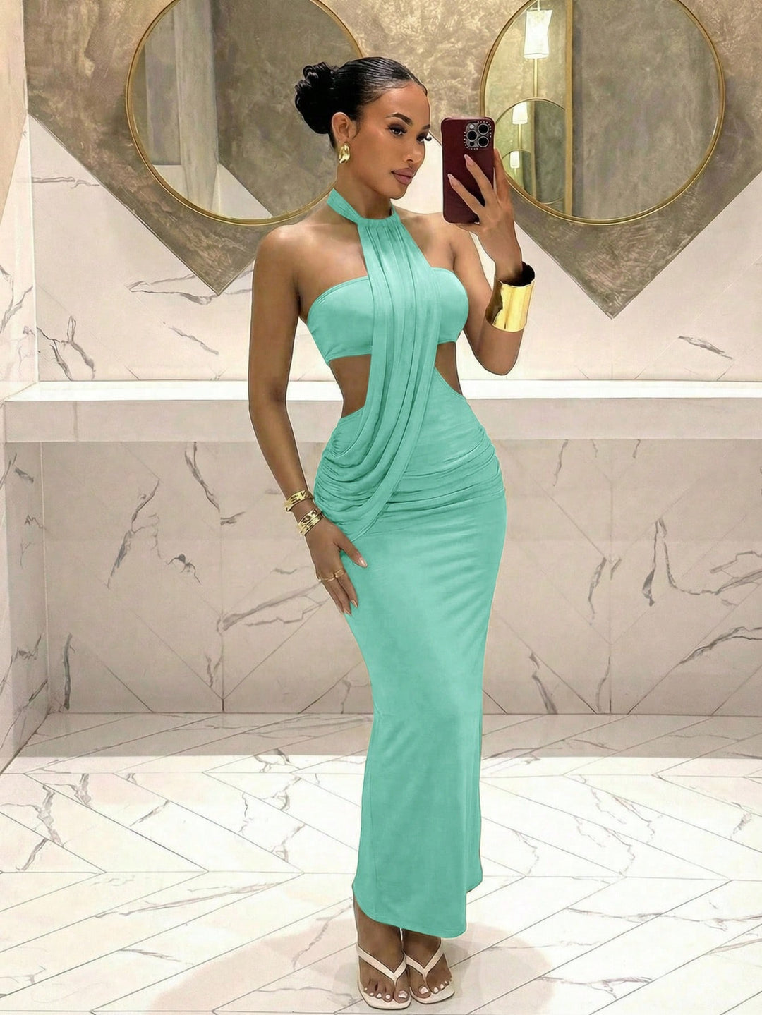 Rochie maxi SHEIN, verde