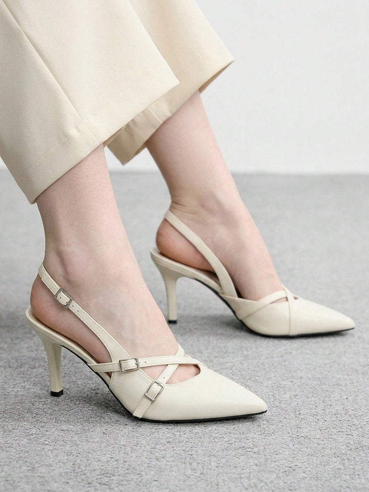 Pantofi cu toc SHEIN, alb
