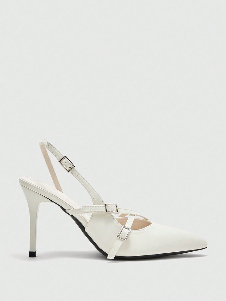 Pantofi cu toc SHEIN, alb