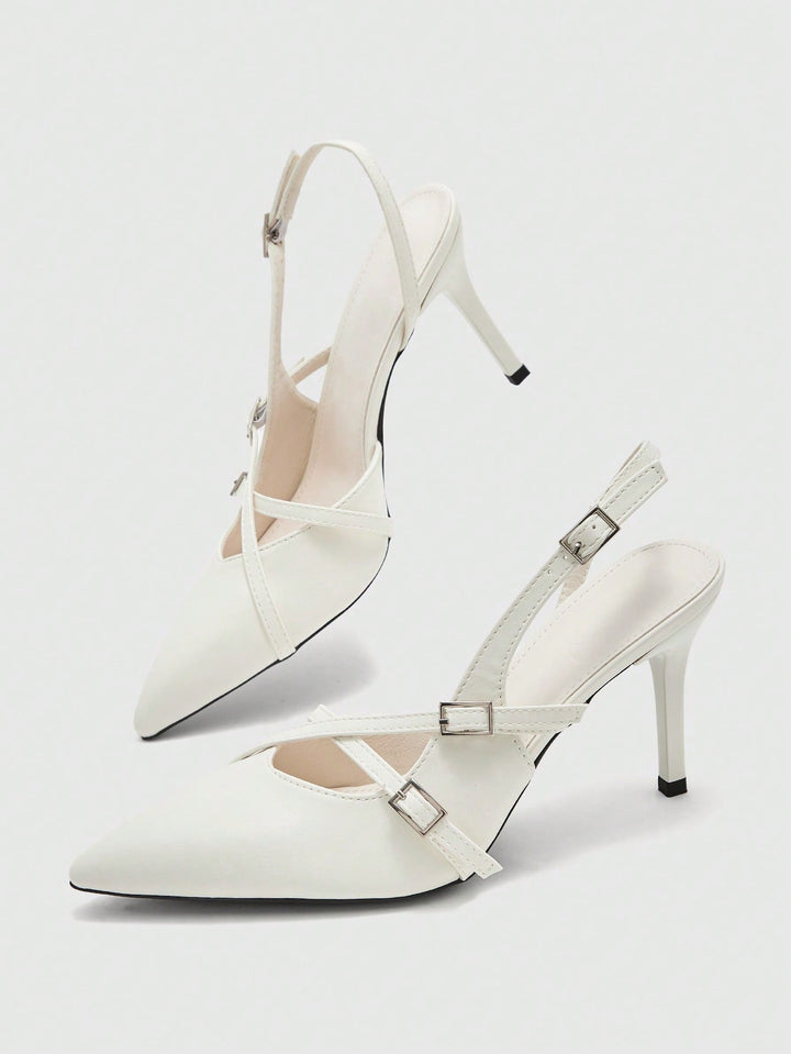 Pantofi cu toc SHEIN, alb