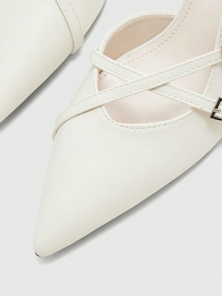 Pantofi cu toc SHEIN, alb