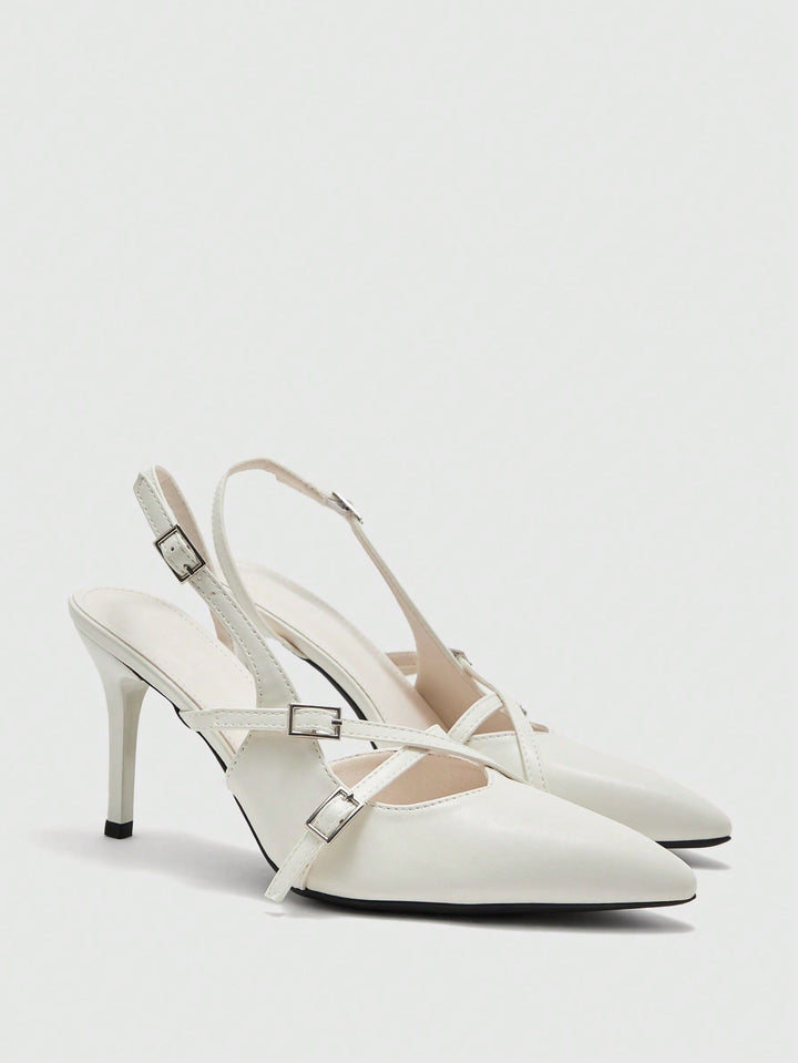 Pantofi cu toc SHEIN, alb
