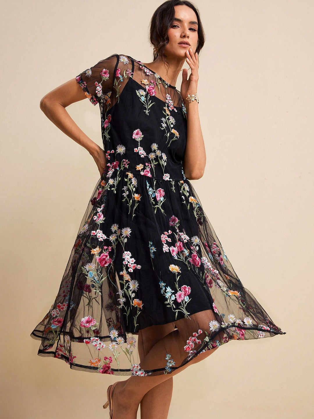 Rochie midi SHEIN, negru
