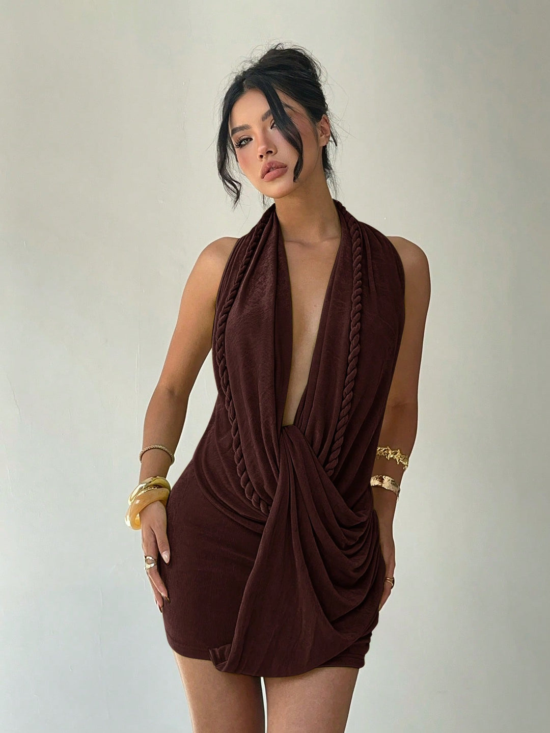 Rochie mini SHEIN, maro