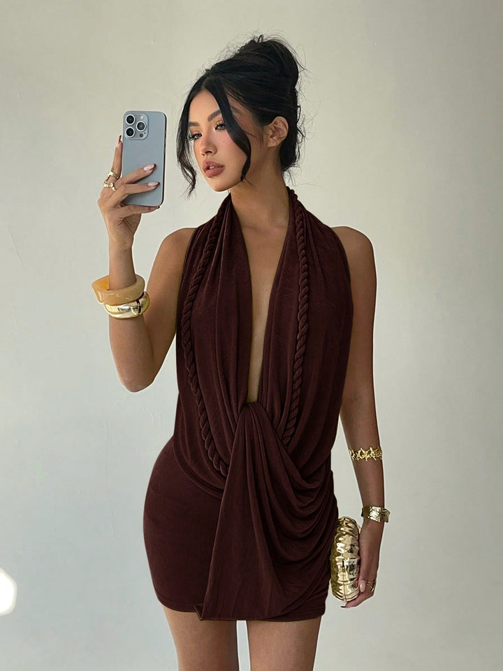 Rochie mini SHEIN, maro