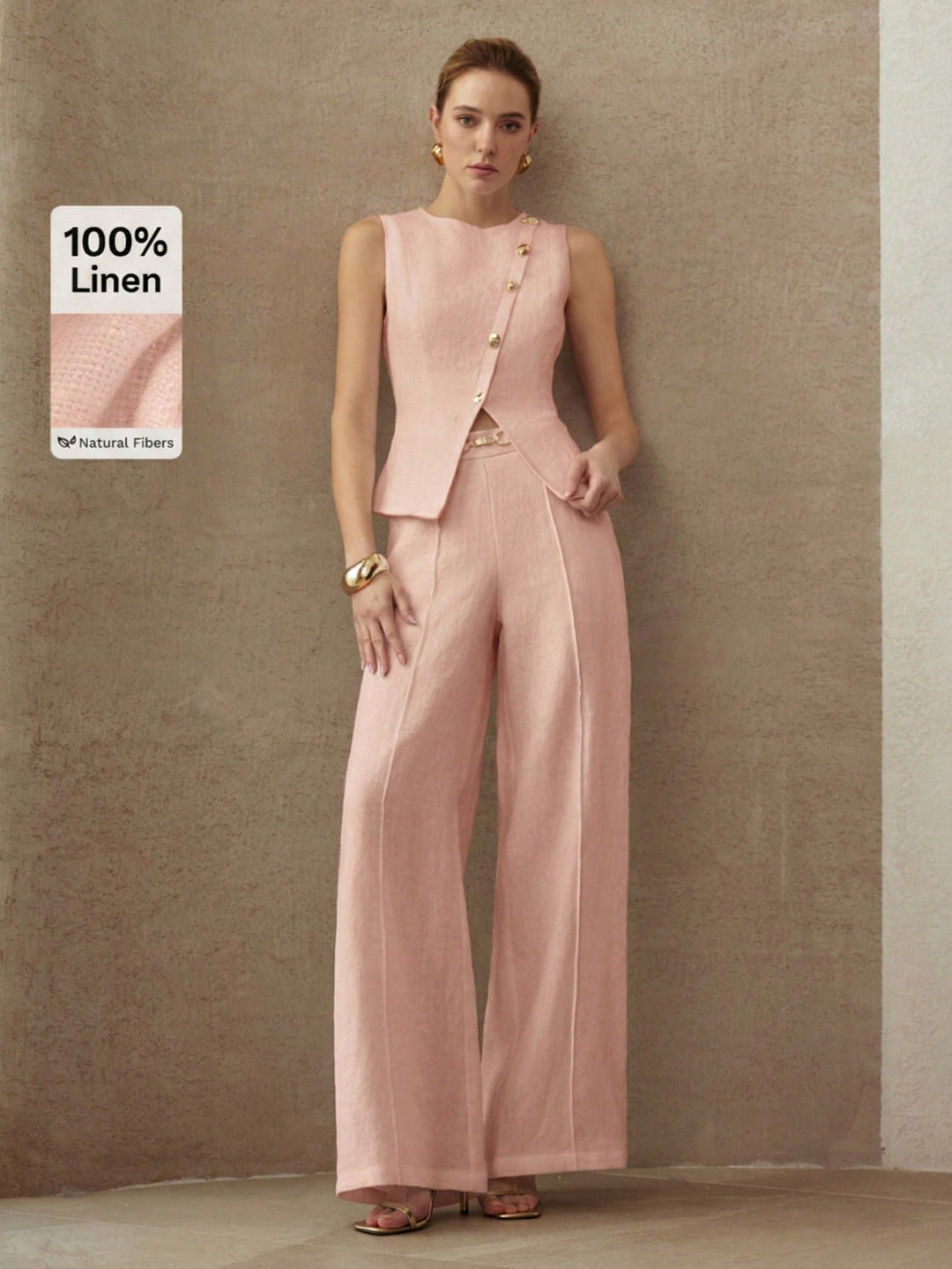 Pantaloni SHEIN, roz