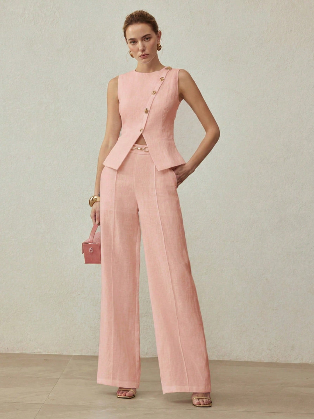 Pantaloni SHEIN, roz
