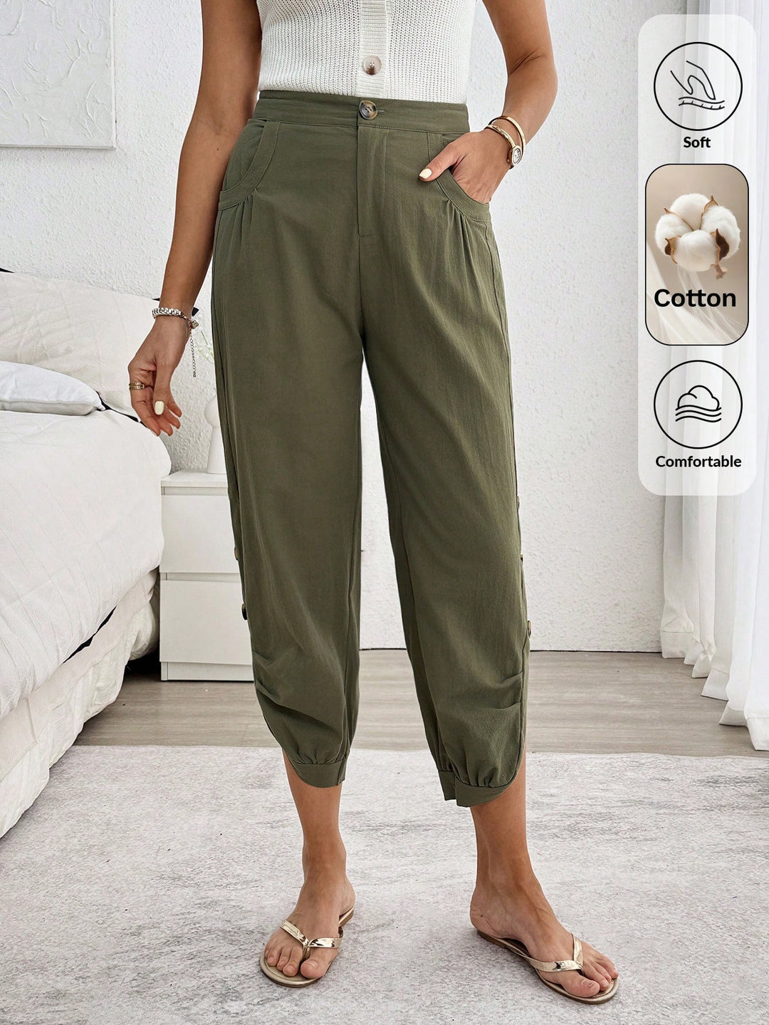 Pantaloni SHEIN, kaki