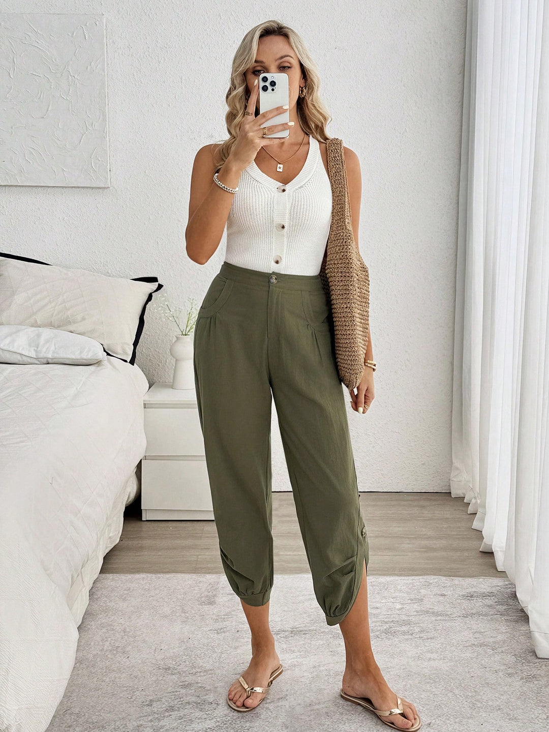 Pantaloni SHEIN, kaki