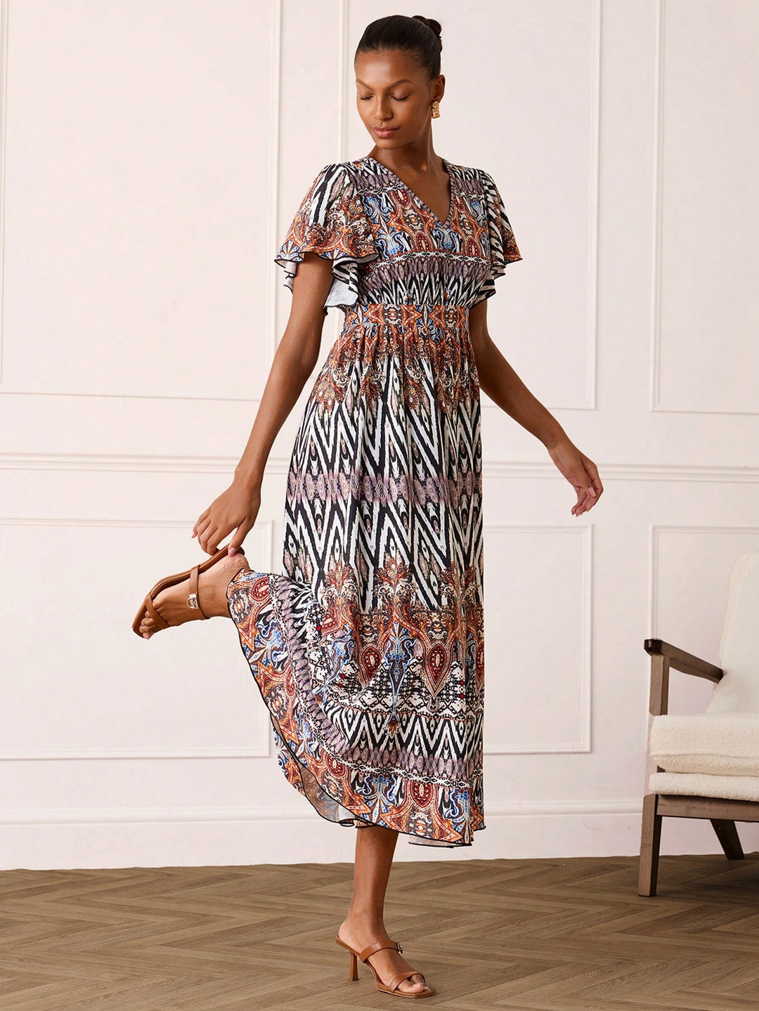 Rochie maxi SHEIN, mix culori
