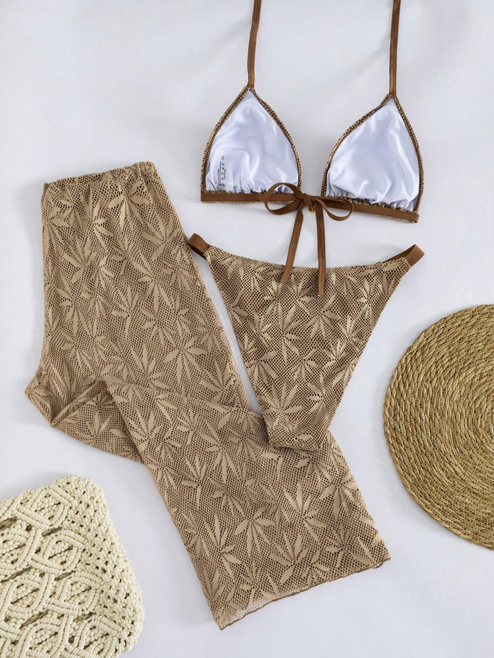 Set bikini de baie SHEIN, maro
