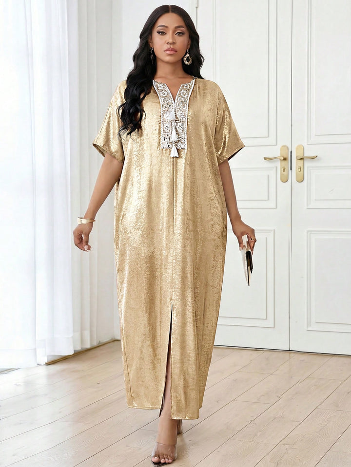 Rochie maxi SHEIN, auriu