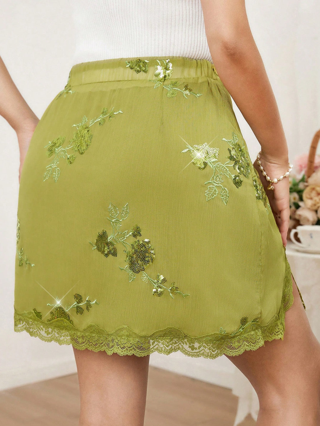 Fustă maxi SHEIN, verde