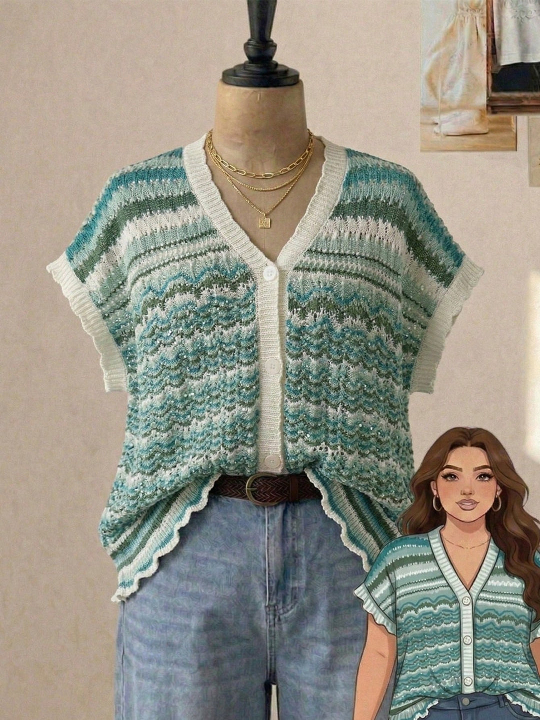Cardigan SHEIN, verde