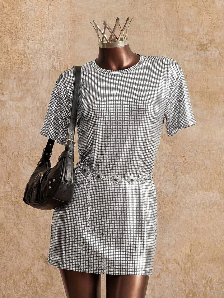 Rochie mini SHEIN, argintiu