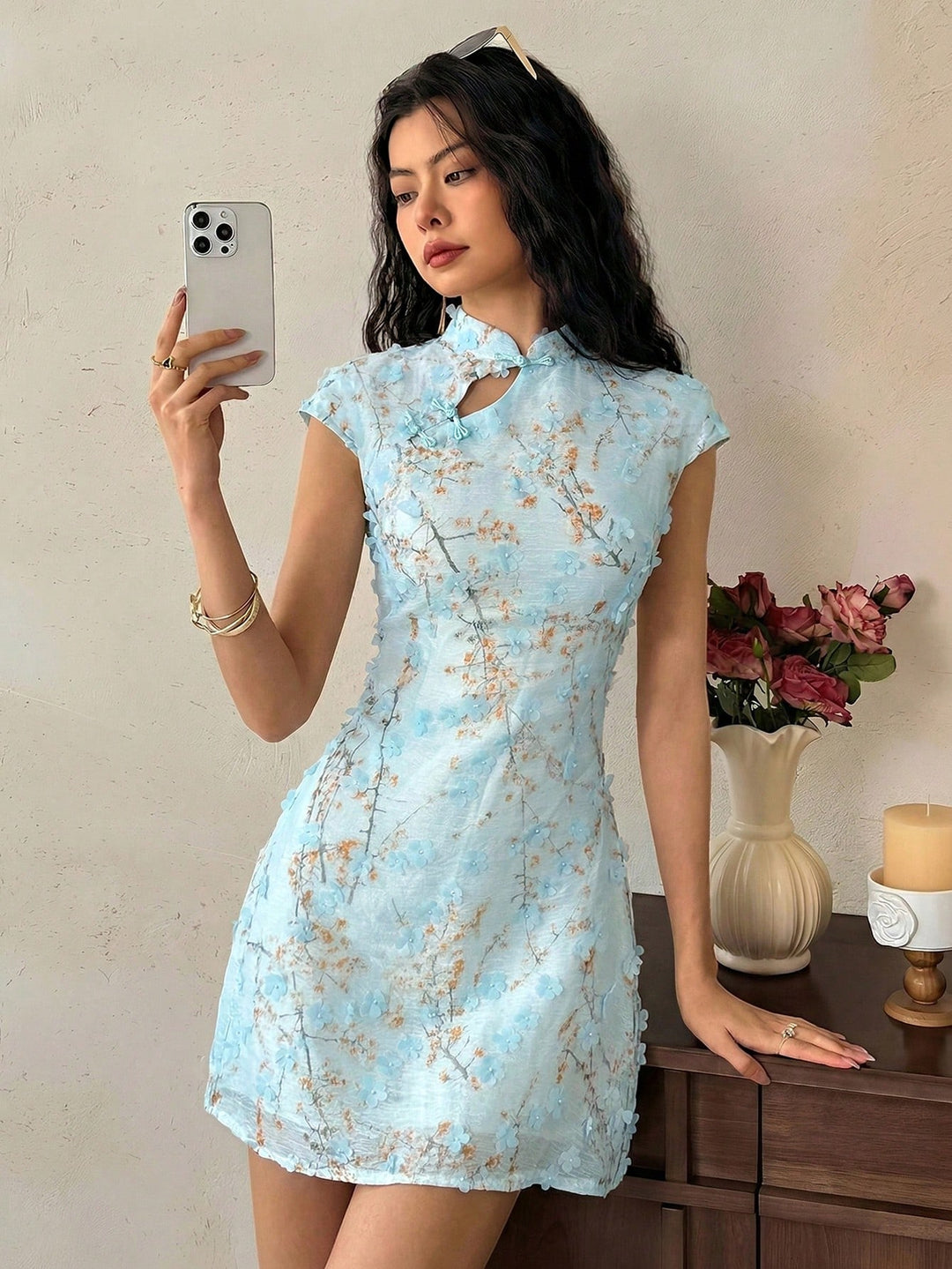 Rochie scurtă SHEIN, albastru