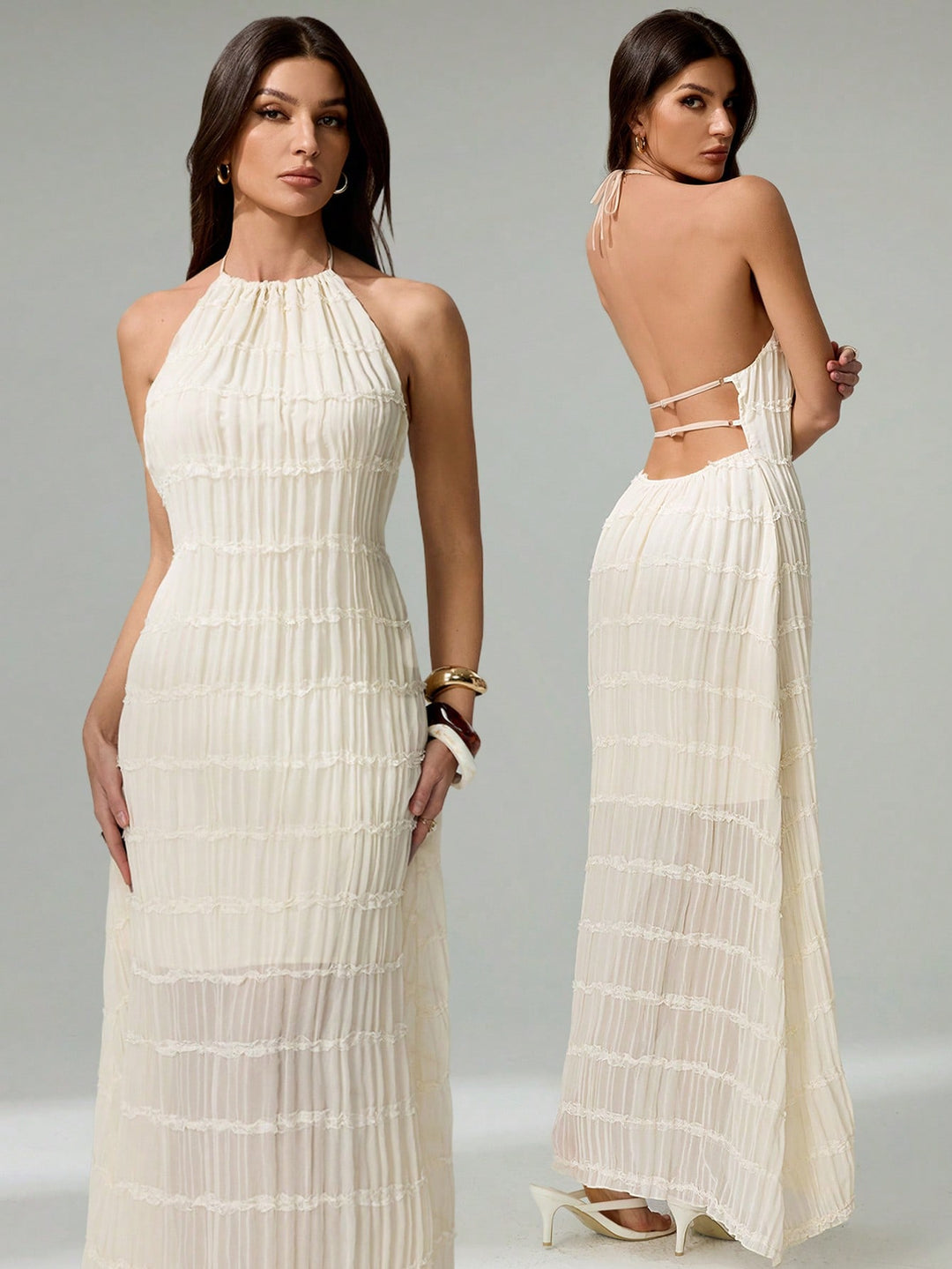 Rochie maxi SHEIN, alb