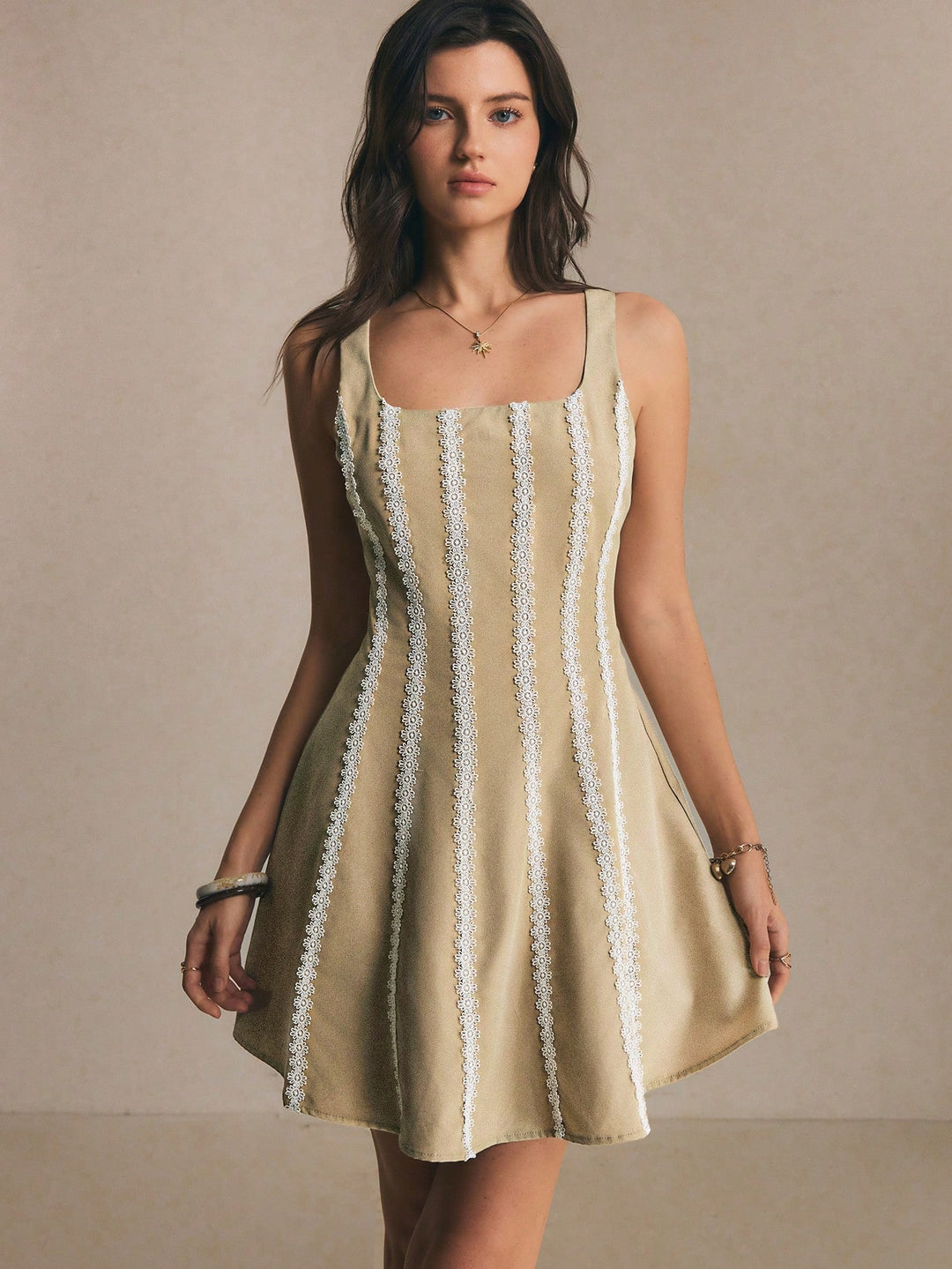 Rochie mini SHEIN, kaki