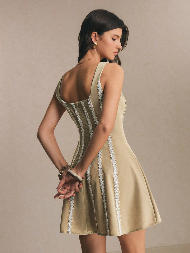 Rochie mini SHEIN, kaki