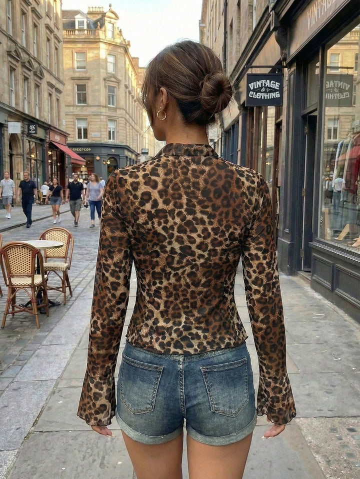 Bluza cu mânecă lungă SHEIN, maro