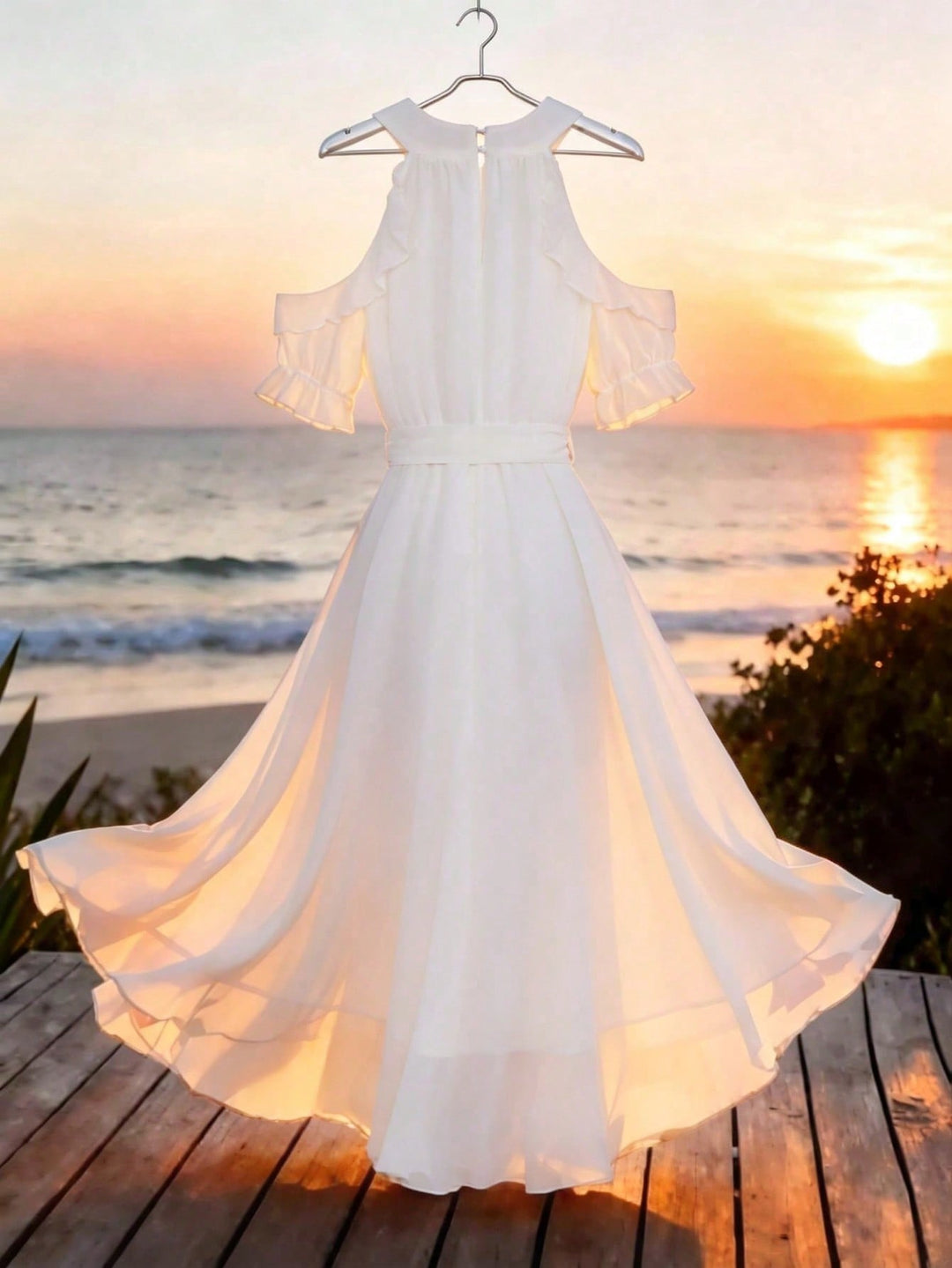 Rochie maxi SHEIN, portocaliu