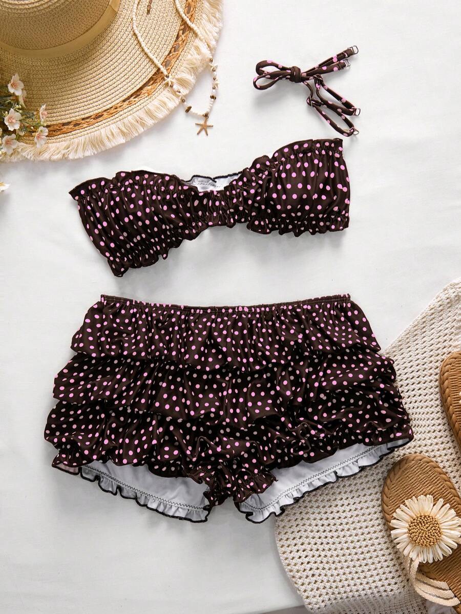 Costum de baie SHEIN, maro