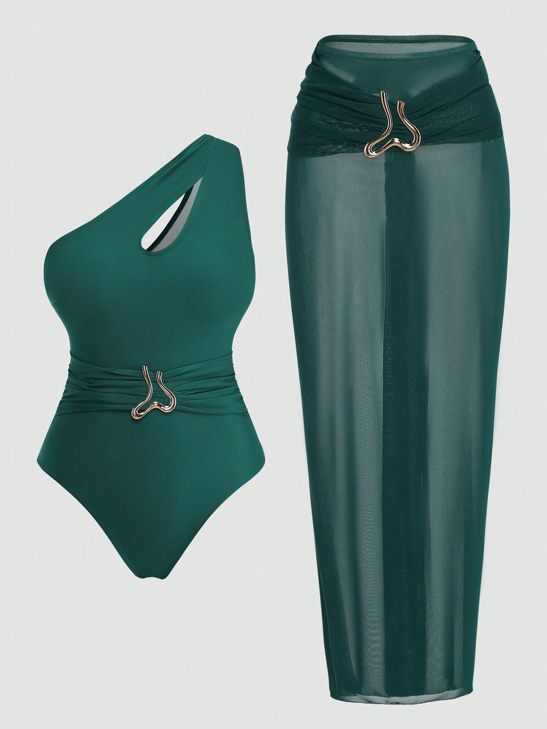Costum de baie SHEIN, verde