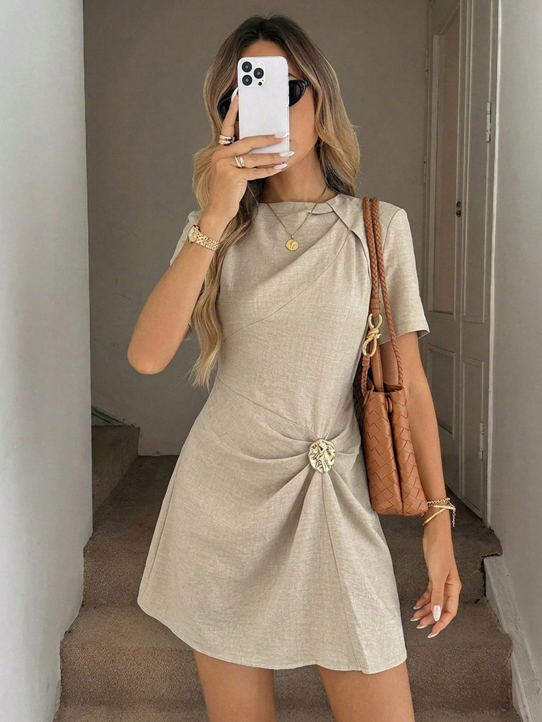 Rochie scurtă SHEIN, portocaliu