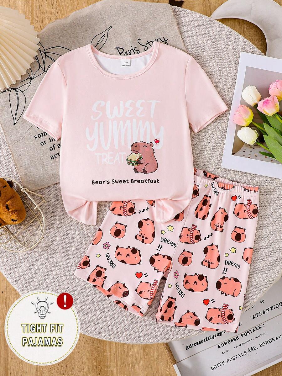 Compleu pijamale SHEIN, roz