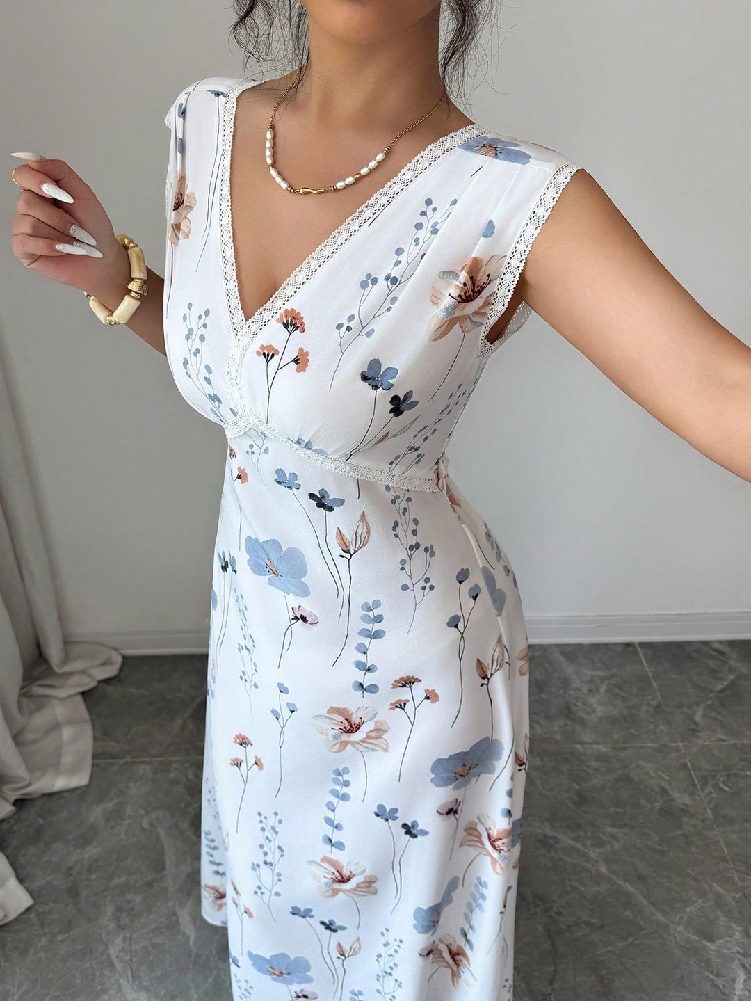 Rochie maxi SHEIN, bej