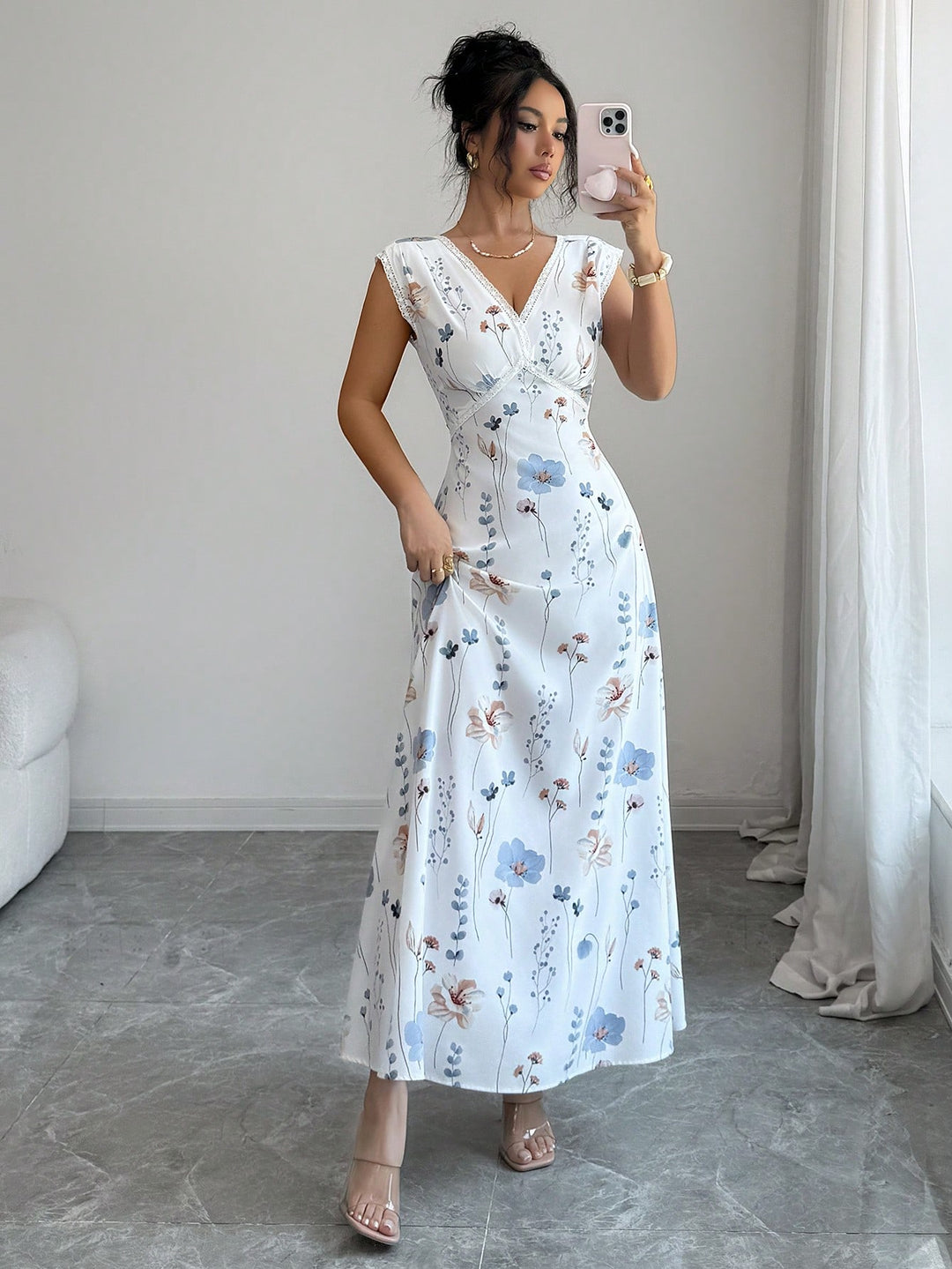 Rochie maxi SHEIN, bej