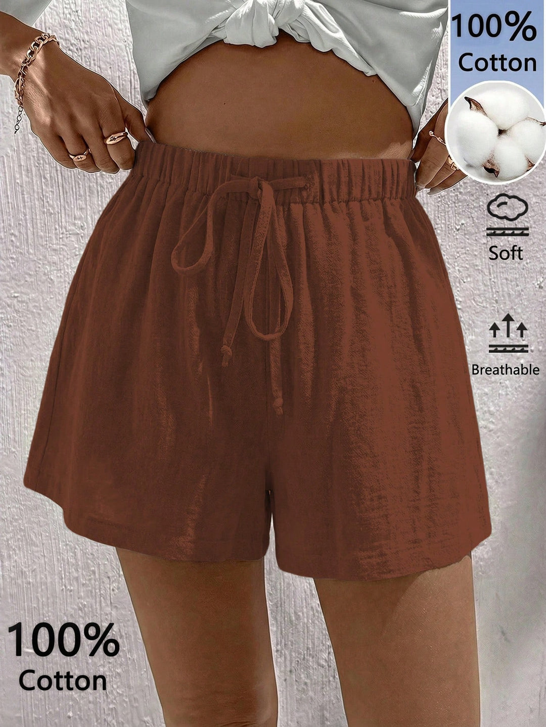 Pantaloni scurți SHEIN, maro