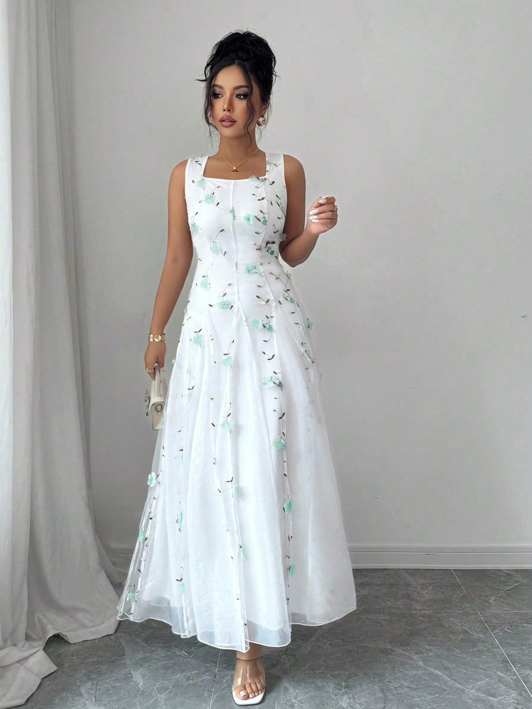 Rochie maxi SHEIN, verde