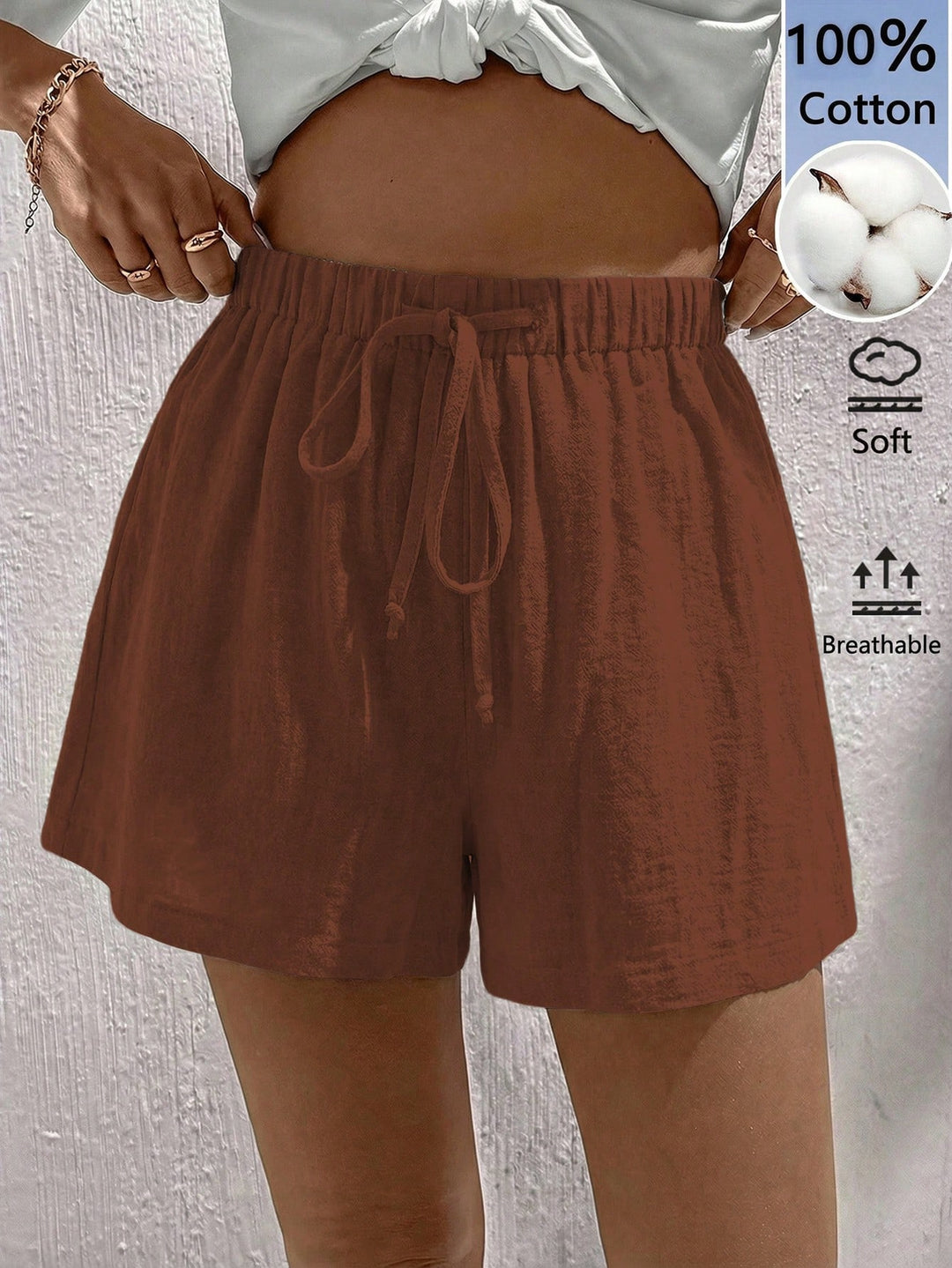 Pantaloni scurți SHEIN, maro