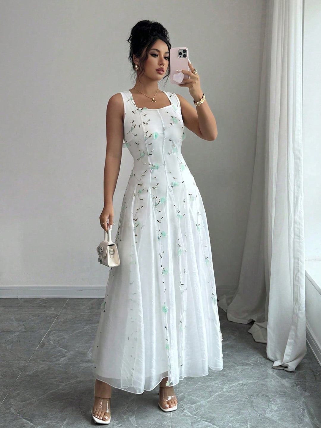 Rochie maxi SHEIN, verde