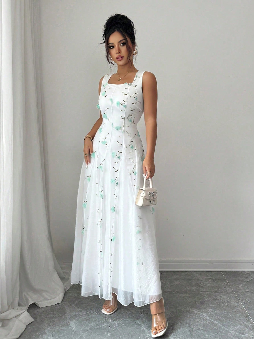 Rochie maxi SHEIN, verde