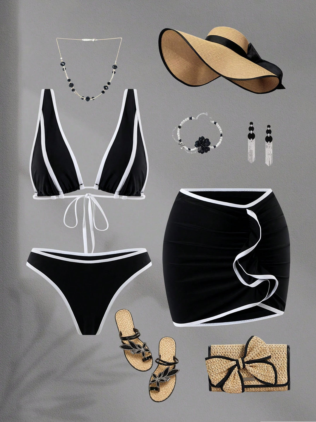 Set bikini SHEIN, negru