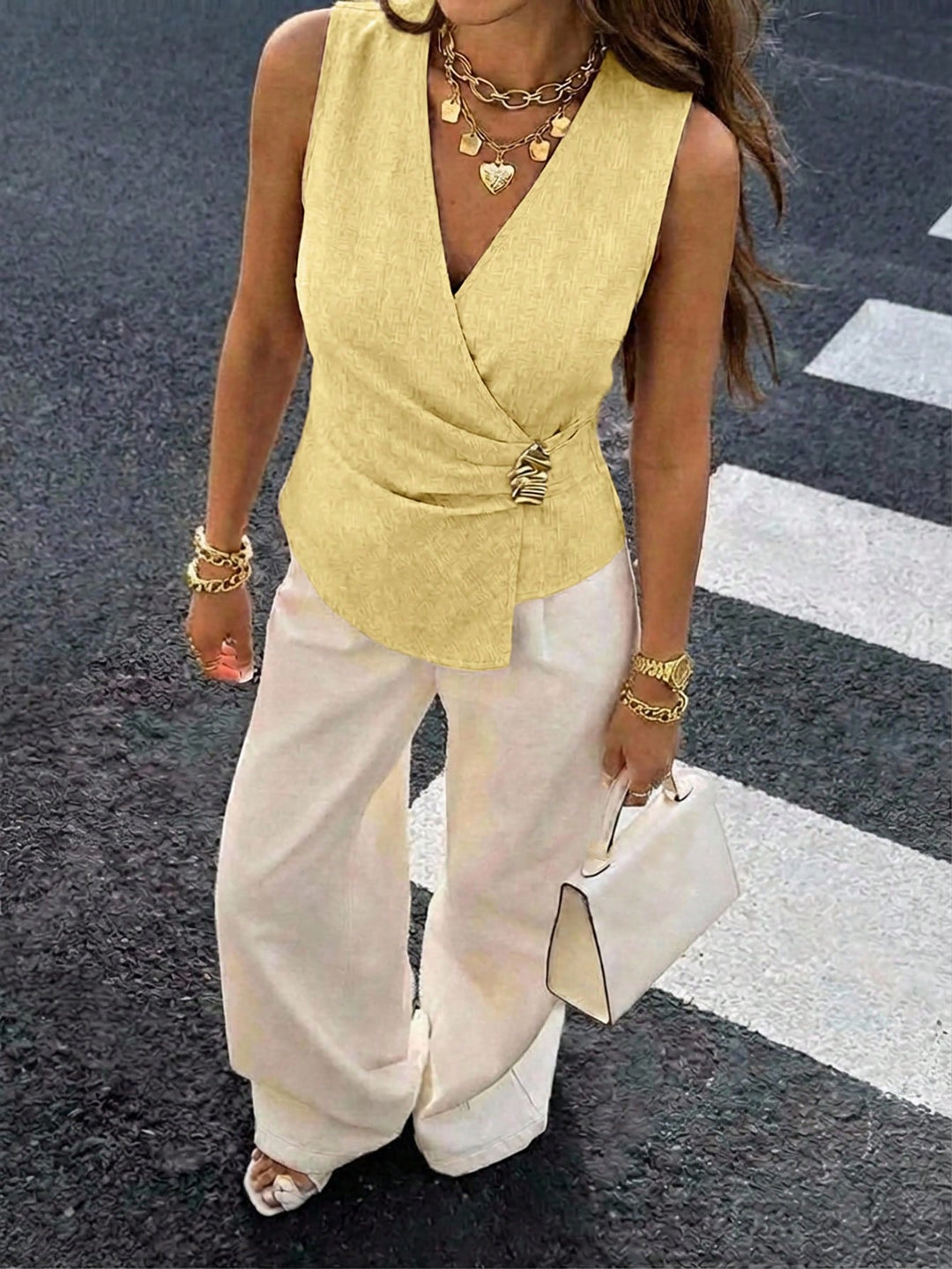 Bluza fără mâneci SHEIN, galben