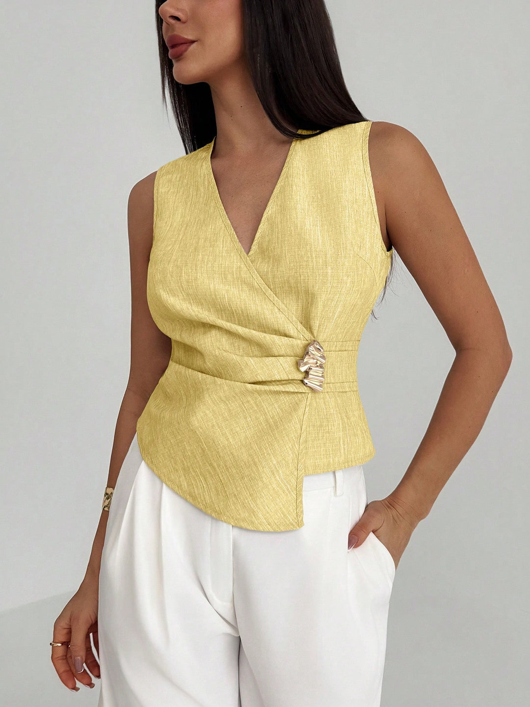 Bluza fără mâneci SHEIN, galben