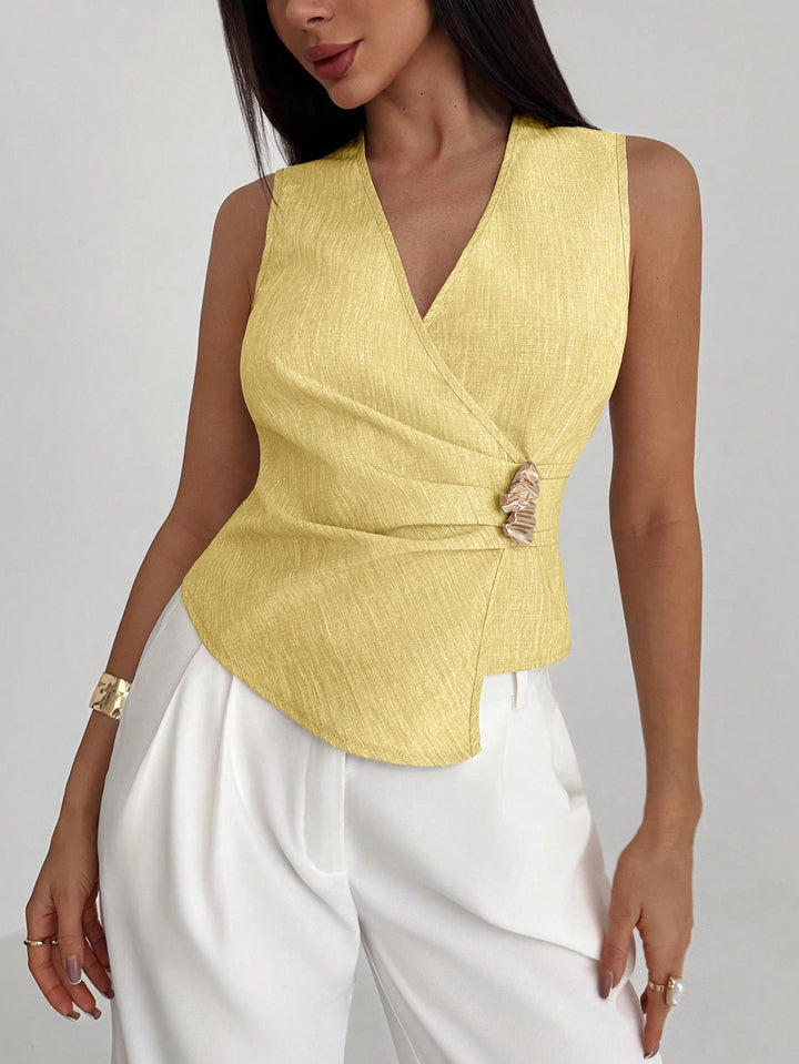 Bluza fără mâneci SHEIN, galben