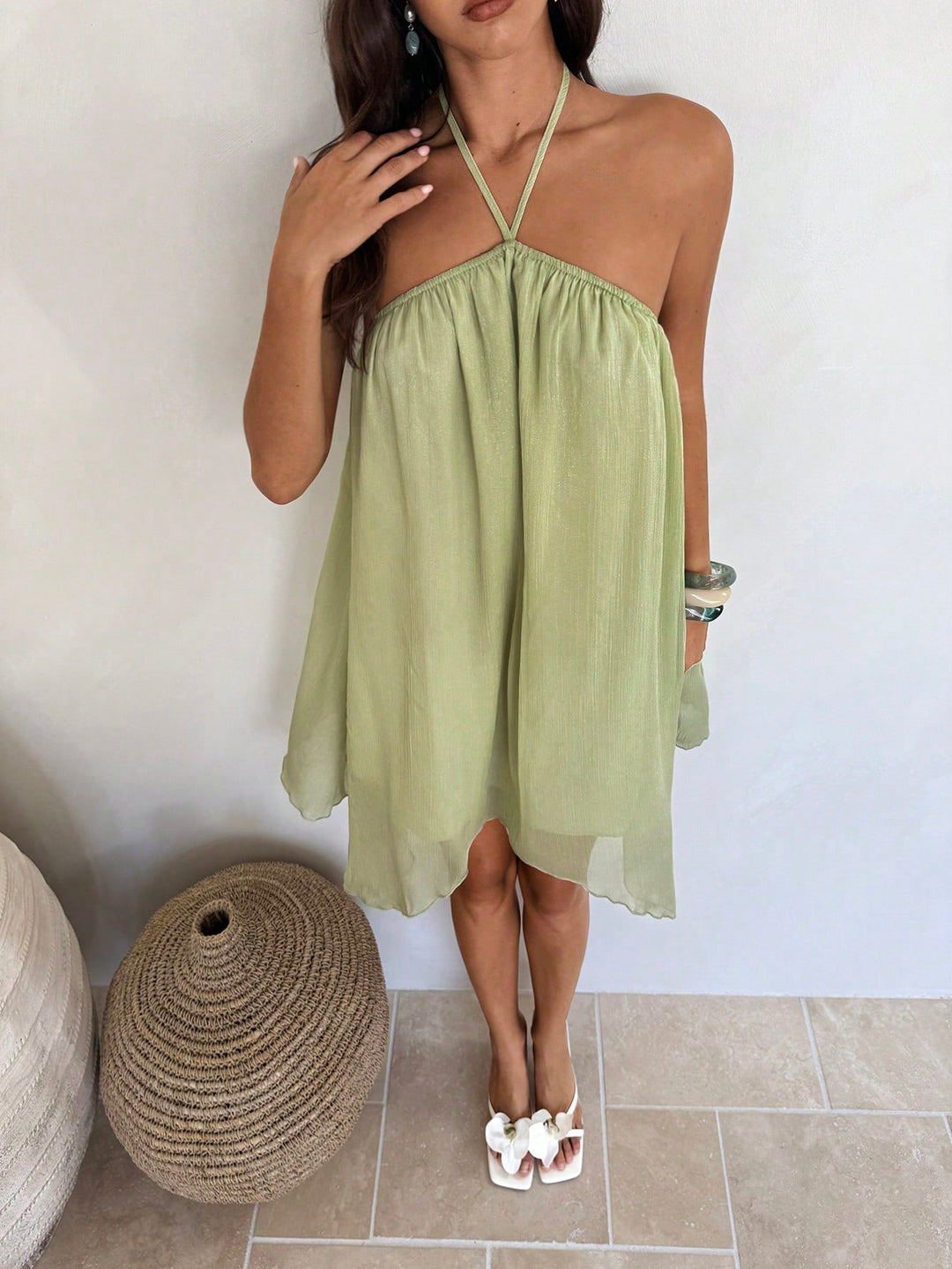 Rochie scurtă SHEIN, verde