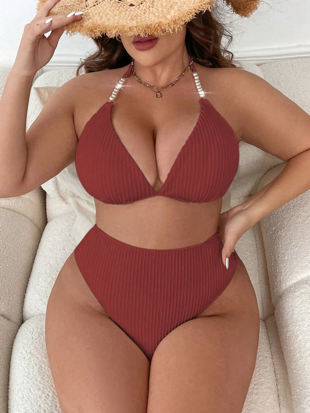 Set bikini de baie SHEIN, maro