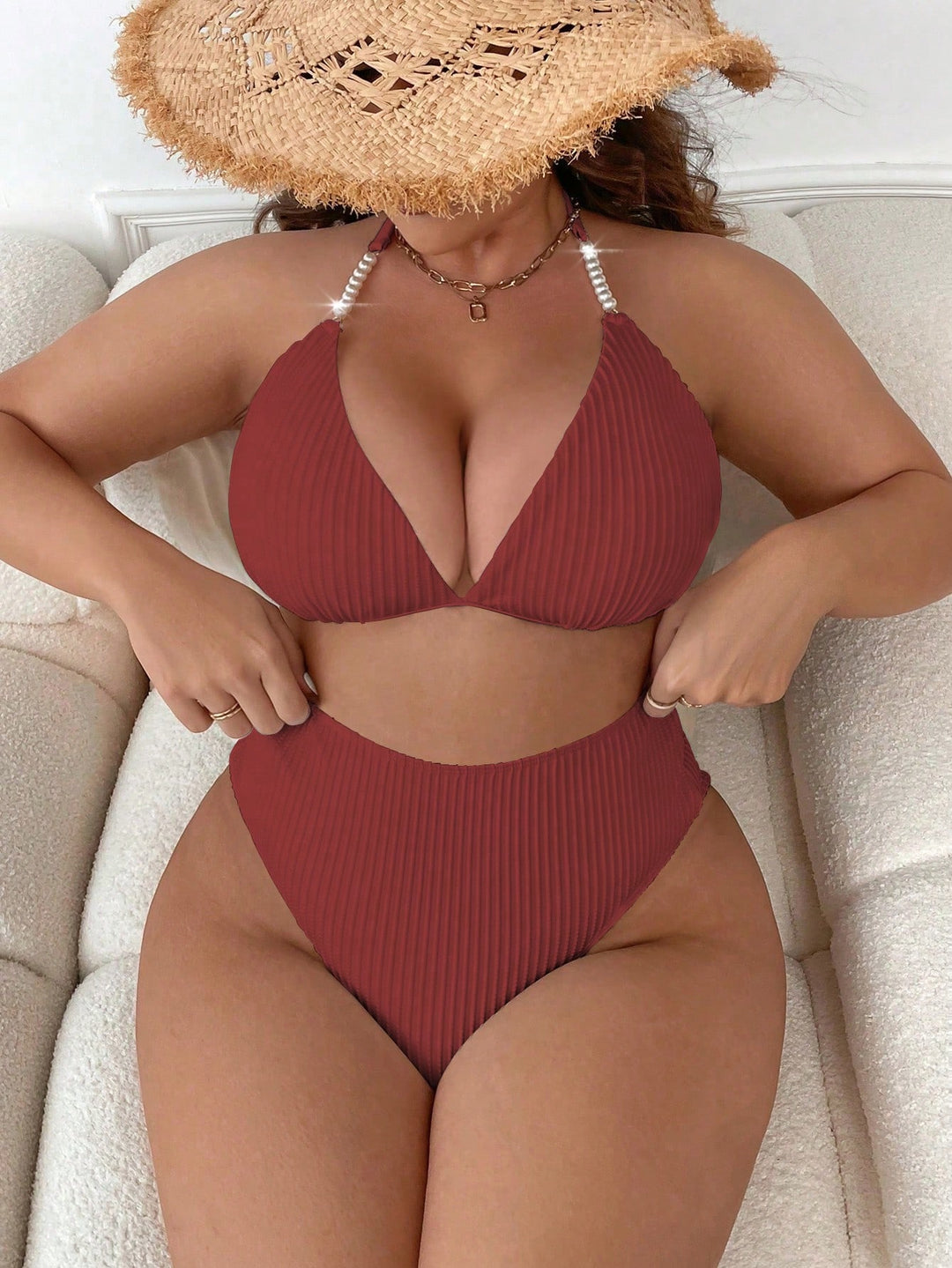 Set bikini de baie SHEIN, maro