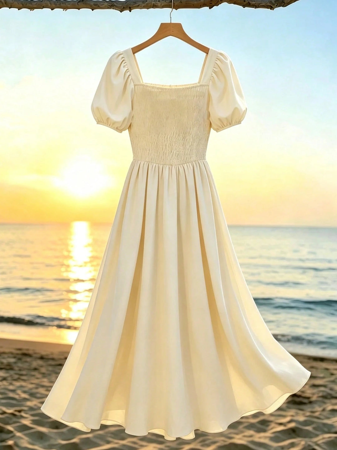 Rochie maxi SHEIN, crem