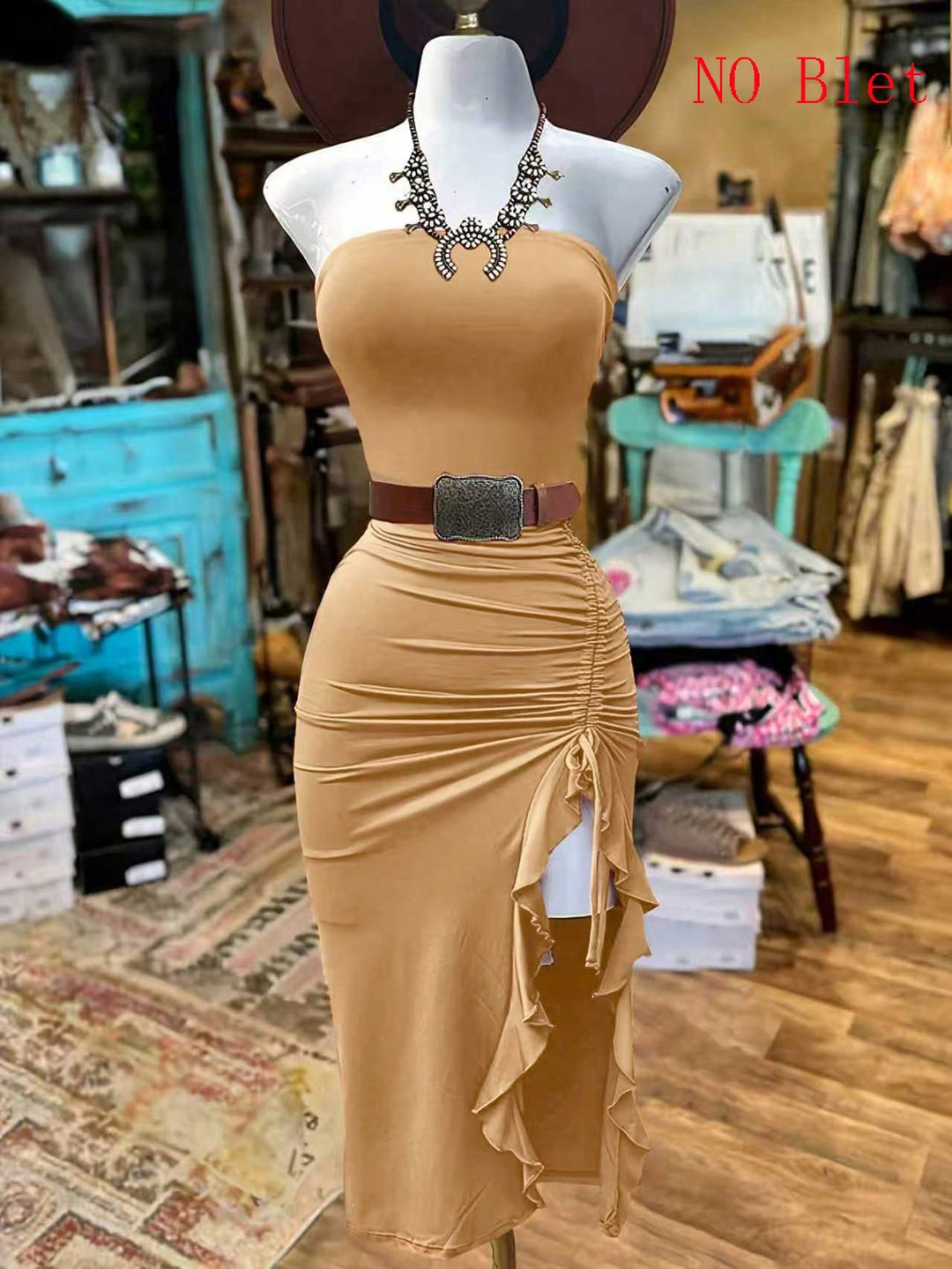 Rochie midi SHEIN, kaki
