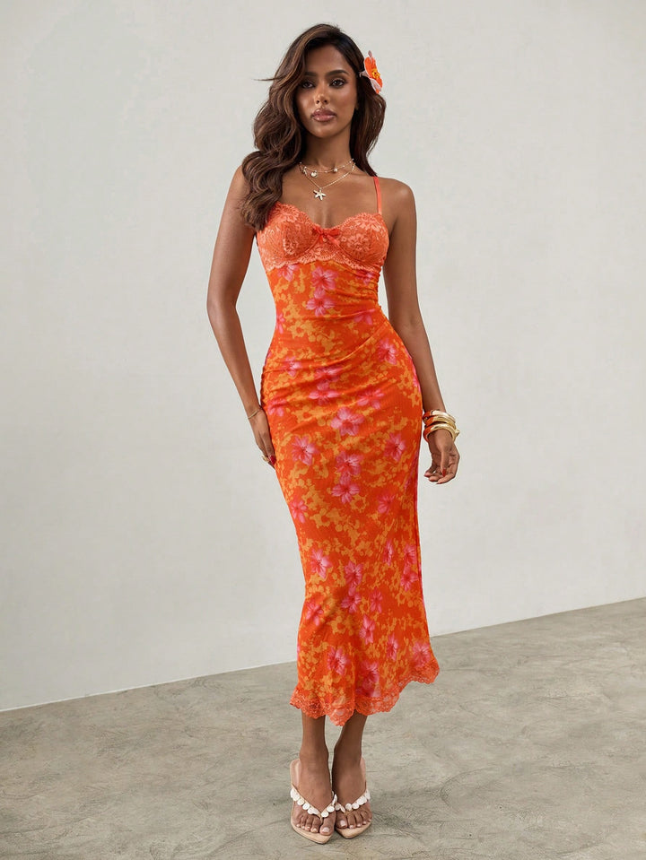 Rochie maxi SHEIN, portocaliu