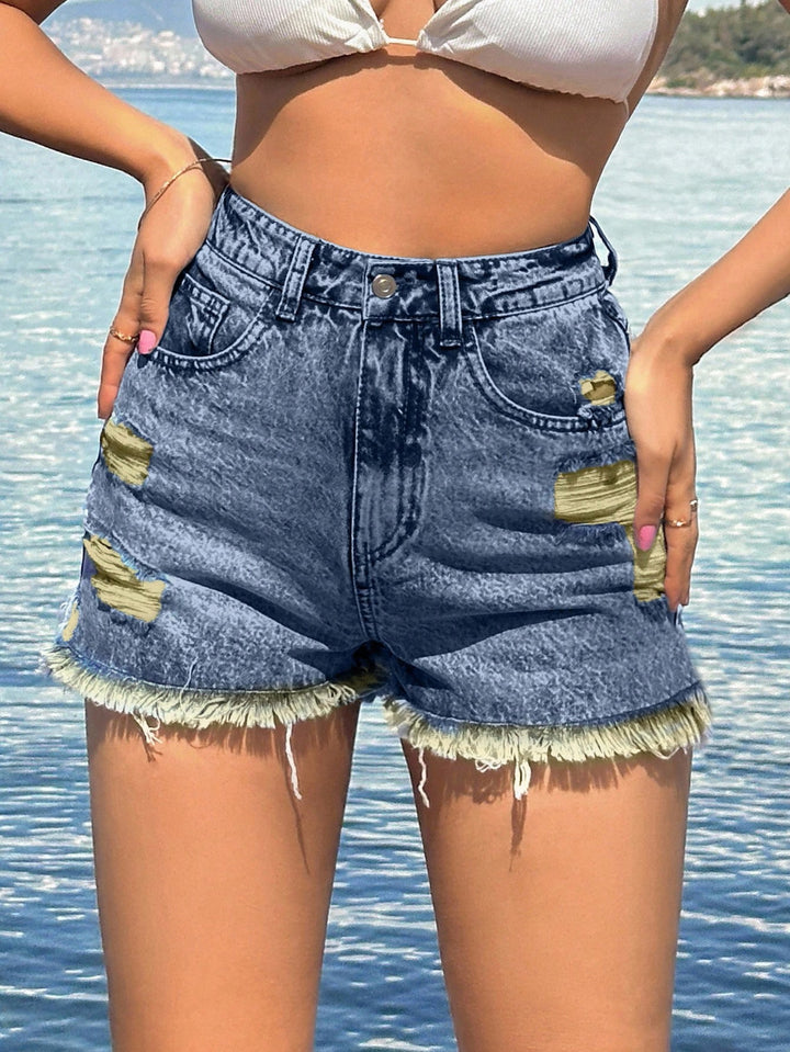 Pantaloni scurți SHEIN, albastru